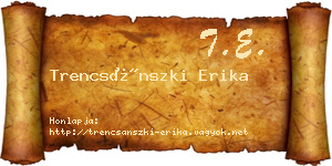 Trencsánszki Erika névjegykártya